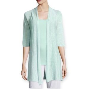 Eileen Fisher Half Sleeve Linen Blend Open Cardigan | Sweater